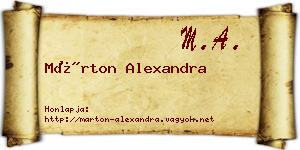 Márton Alexandra névjegykártya